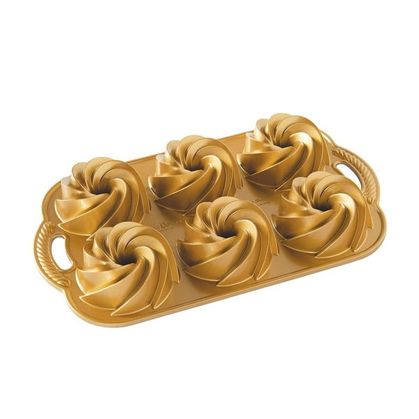 Model za mini kolače v zlati barvi Nordic Ware Mini Rondo, 950 ml