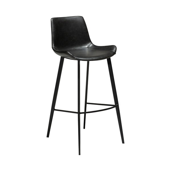 Črn barski stol iz eko usnja DAN-FORM Denmark Hype, višina 102 cm