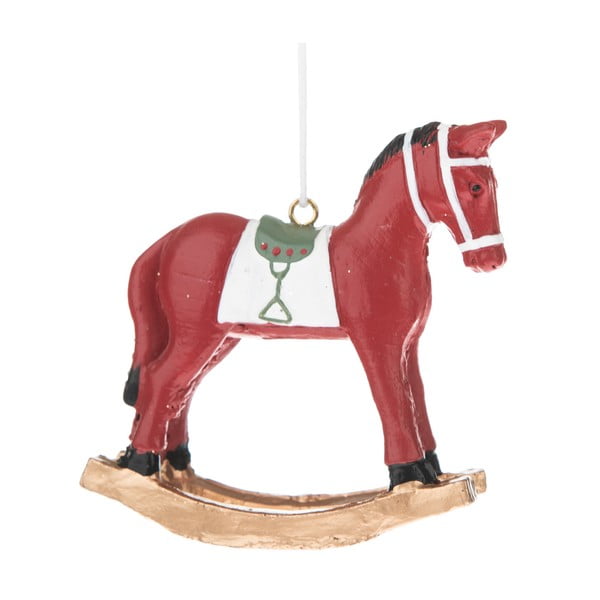 Rdeč viseči okrasek v obliki konja Dakls