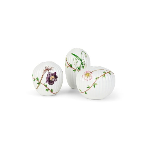 Komplet 3 miniaturnih porcelanastih vaz Kähler Design Hammershøi Spring
