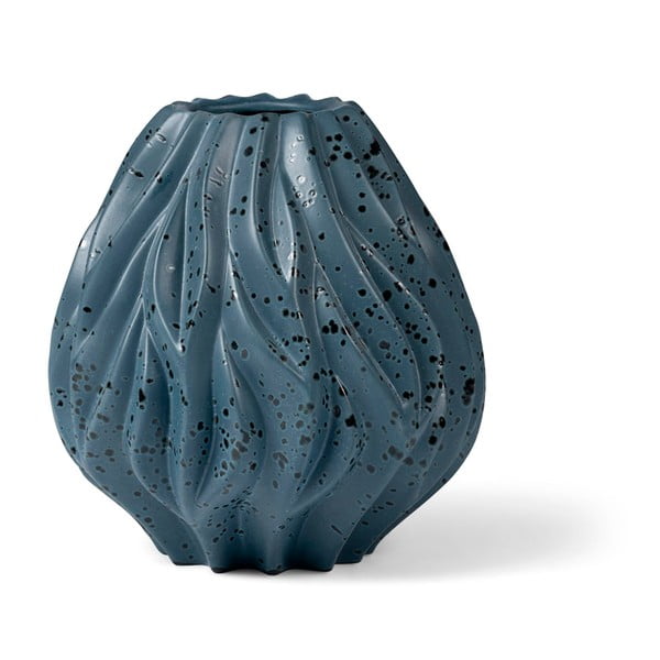 Modra porcelansta vaza Morsø Flame, višina 23 cm