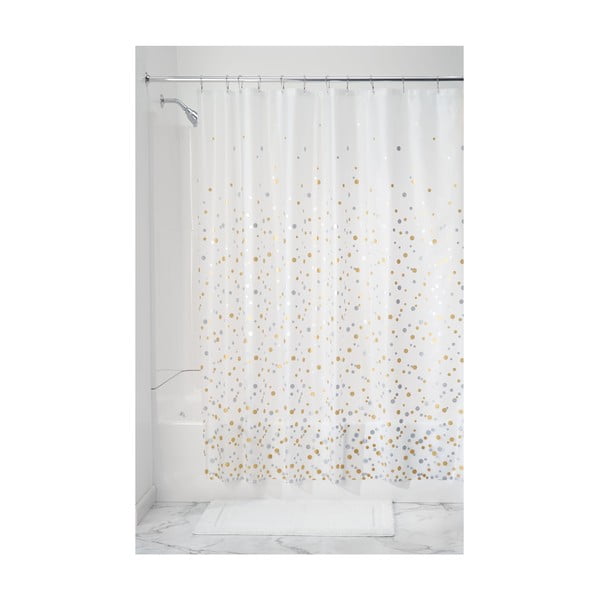 Transparentna zavesa za tuš iDesign Confetti, 183 x 183 cm