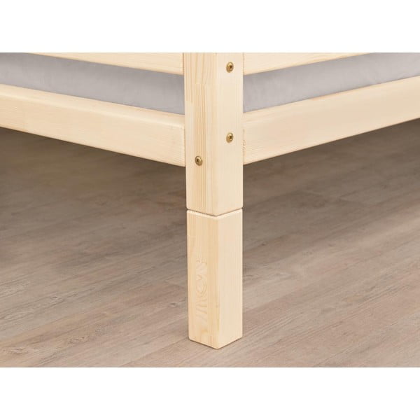 Komplet 4 podaljškov nog iz nebarvanega lesa za posteljo Benlemi, višina 20 cm