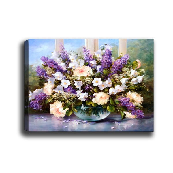 Slika Tablo Center Purple Flowers, 70 x 50 cm