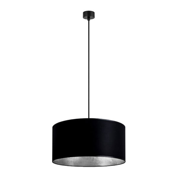 Črna viseča svetilka z detajli v srebrni barvi Sotto Luce Mika, ⌀ 40 cm