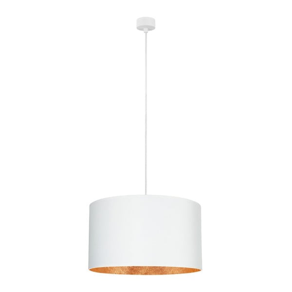 Bela viseča svetilka z detajli v bakreni barvi Sotto Luce Mika XL, ⌀ 50 cm