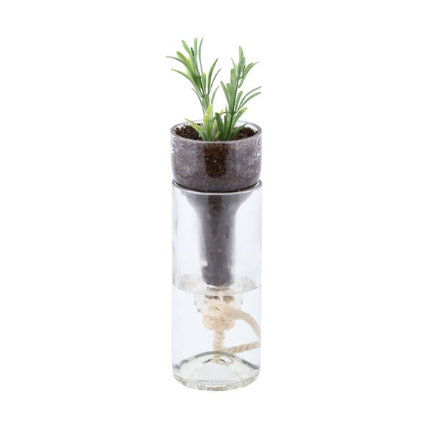 Steklen samozalivalni cvetlični lonček Esschert Design