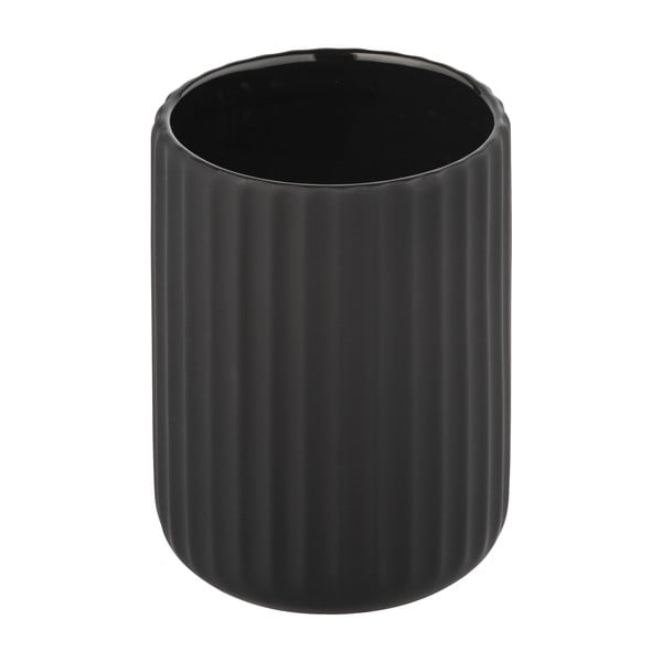 Črna keramična skodelica za zobno ščetko Wenko Belluno
