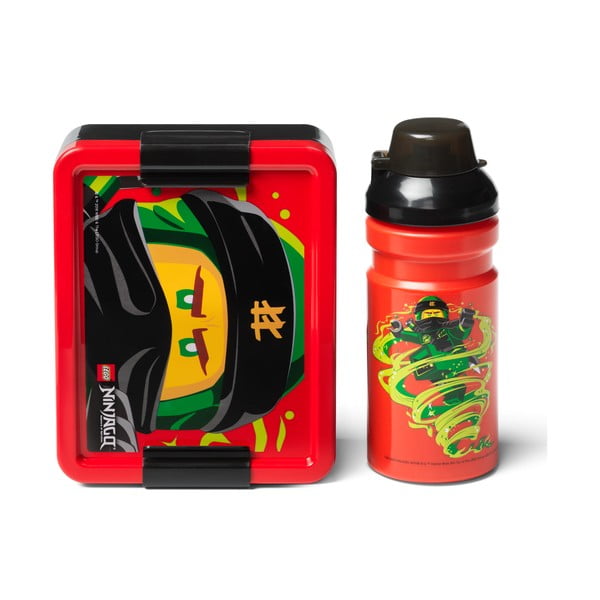 Rdeča škatla za prigrizke in steklenička za pijačo LEGO® Ninjago Classic