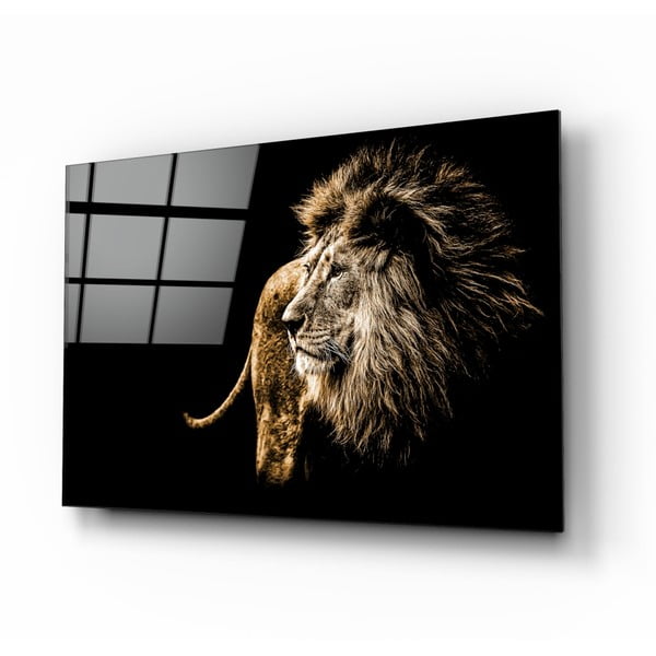 Steklena slika Insigne Majestic Lion, 110 x 70 cm
