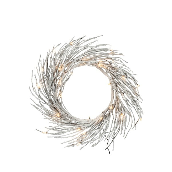 Božični venec v srebrni barvi J-Line Snowy