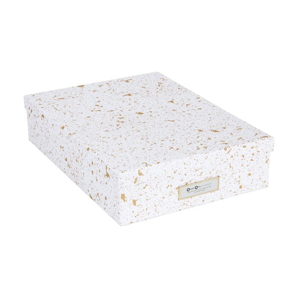 Škatla za shranjevanje v zlati in beli barvi Bigso Box of Sweden Oskar
