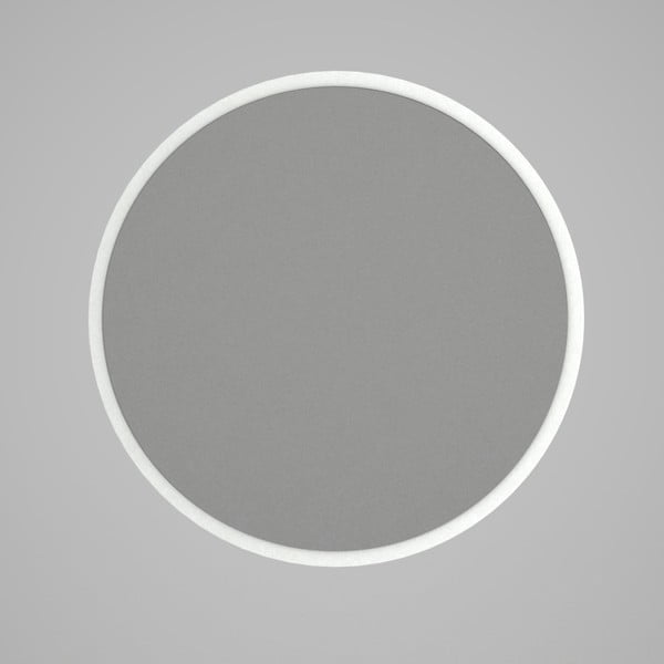 Okroglo stensko ogledalo v belem okvirju Glob, ⌀ 59 cm