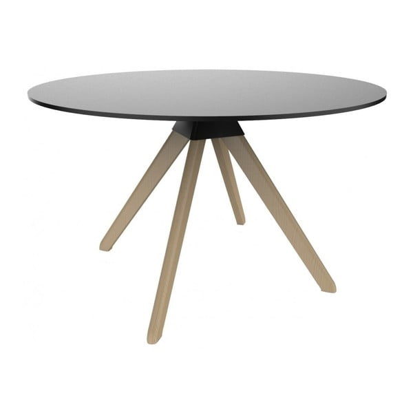 Črna jedilna miza z bukovim podstavkom Magis Cuckoo, ø 120 cm
