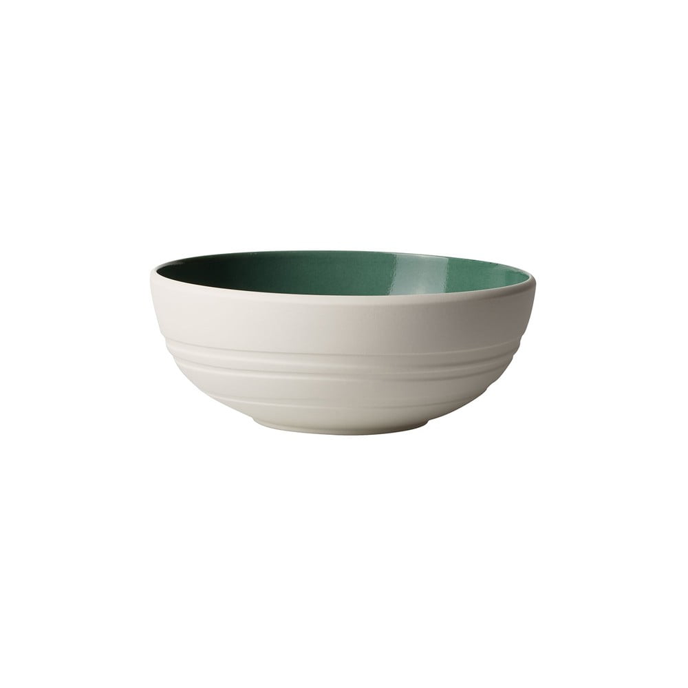 Belo-zelena porcelanasta skleda Villeroy & Boch Leaf, 850 ml
