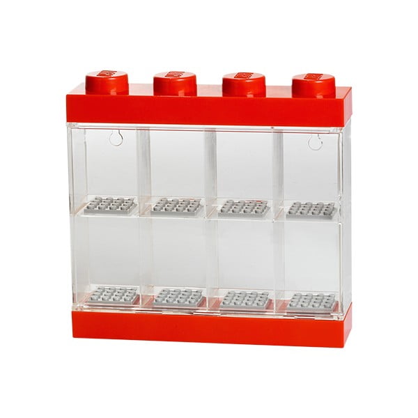 Rdeče-bela zbirateljska škatla za 8 minifiguric LEGO®