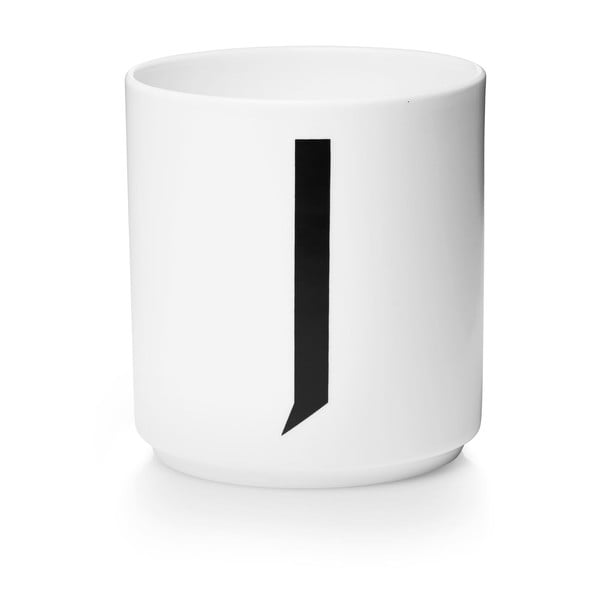 Bel porcelanast lonček Design Letters Personal J