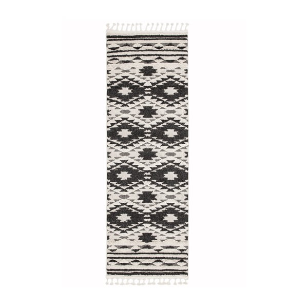 Črno-bela preproga Asiatic Carpets Taza, 80 x 240 cm