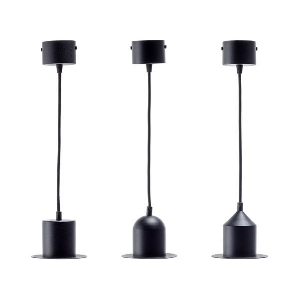 Komplet 3 črnih visečih svetilk EMKO Hat