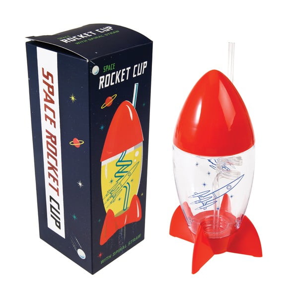 Otroška skodelica s slamico v obliki rakete Rex London Space Age