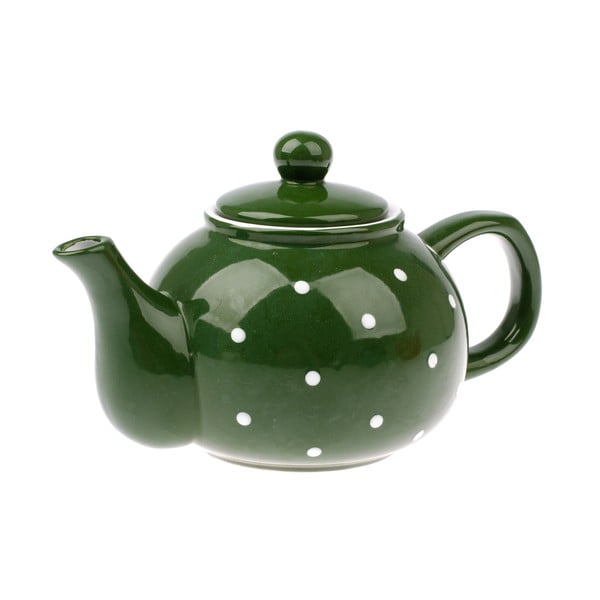 Zelen keramičen čajnik Dakls Dots, 1 l