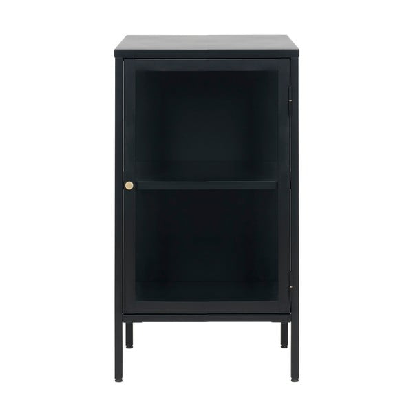 Črna vitrina Unique Furniture Carmel, višina 85 cm