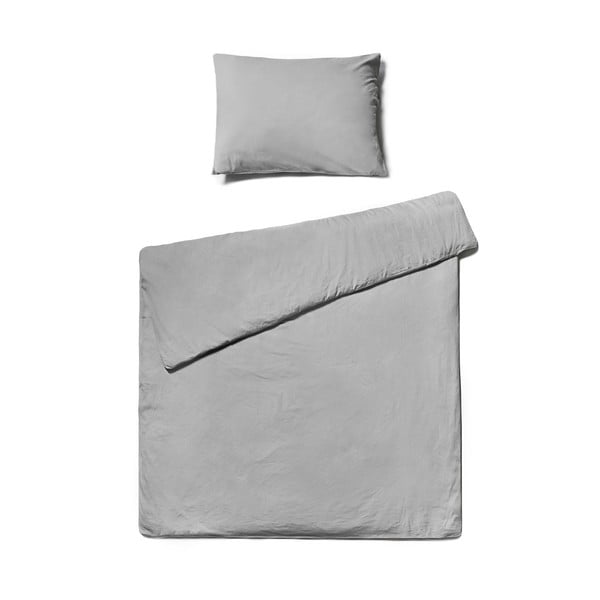 Svetlo siva bombažna posteljnina Le Bonom, 140 x 200 cm