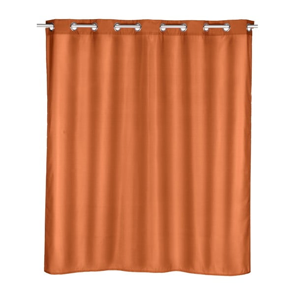 Oranžna zavesa za tuš Wenko Comfort, 180 x 200 cm