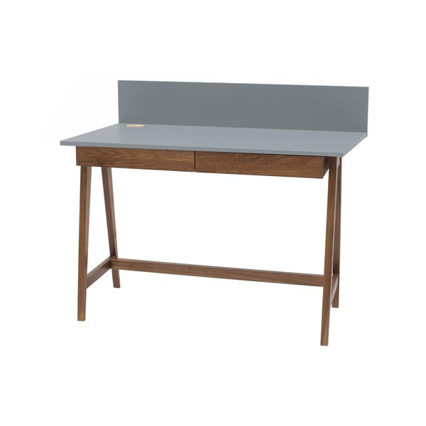 Siva pisalna miza s podnožjem iz jesenovega lesa Ragaba Luka, dolžina 110 cm