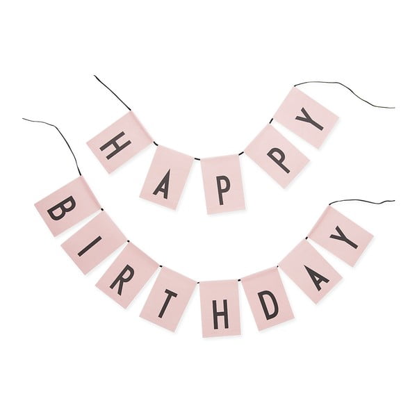 Roza girlanda Design Letters Happy Birthday