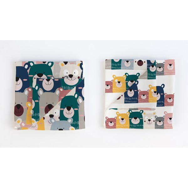 Bombažna otroška odeja Little Nice Things Bears, 80 x 80 cm