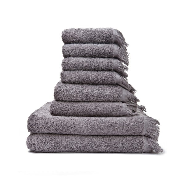 8-delni komplet sivih brisač iz 100-odstotnega bombaža Bonami Selection