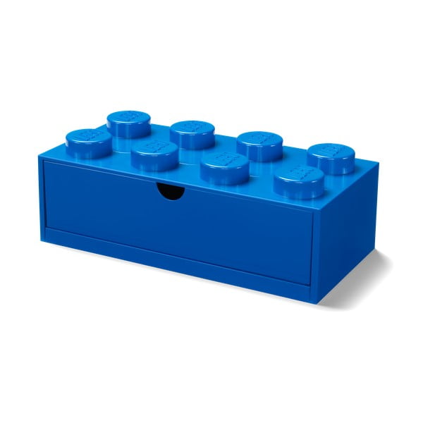 Modra škatla za pisalno mizo s predalom LEGO® , 31 x 16 cm