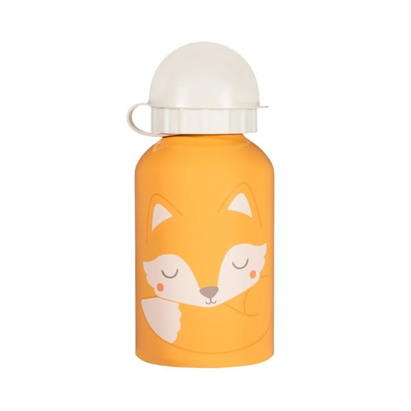 Oranžno-bela otroška steklenička za pitje za Sass & Belle Woodland Fox, 250 ml