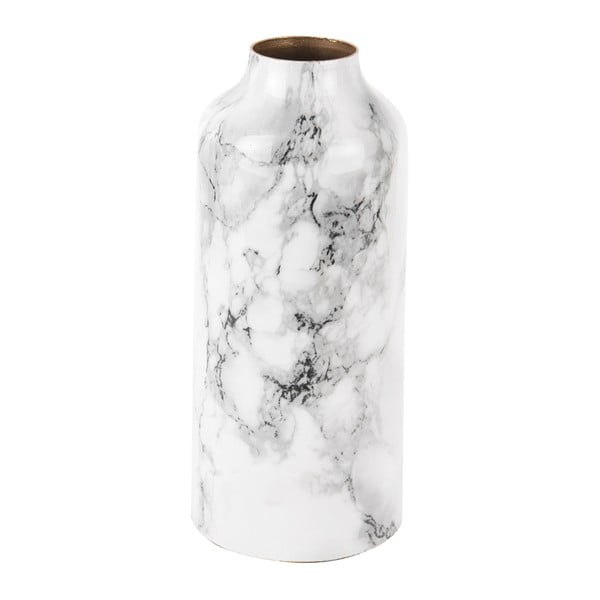 Črno-bela železna vaza PT LIVING Marble, višina 20 cm