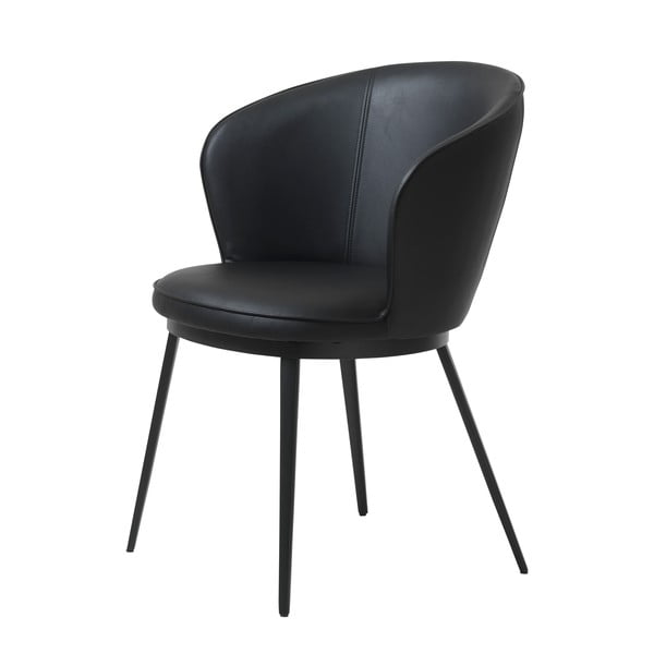 Črn jedilni stol iz umetnega usnja Unique Furniture Gain Leath