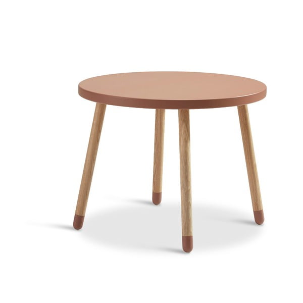 Rožnata otroška miza Flexa Dots, ø 60 cm