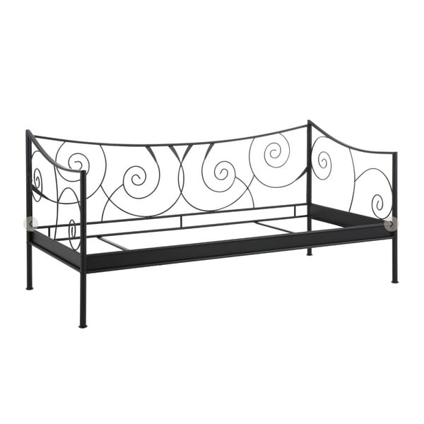 Črna kovinska postelja Støraa Isabelle, 90 x 200 cm