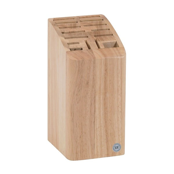 Blok iz lesa kavčukovca za 12 nožev, sekač in škarje T&G Woodware Steel