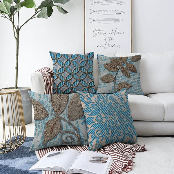 Komplet 4 prevlek za okrasne blazine Minimalist Cushion Covers Chenille, 55 x 55 cm