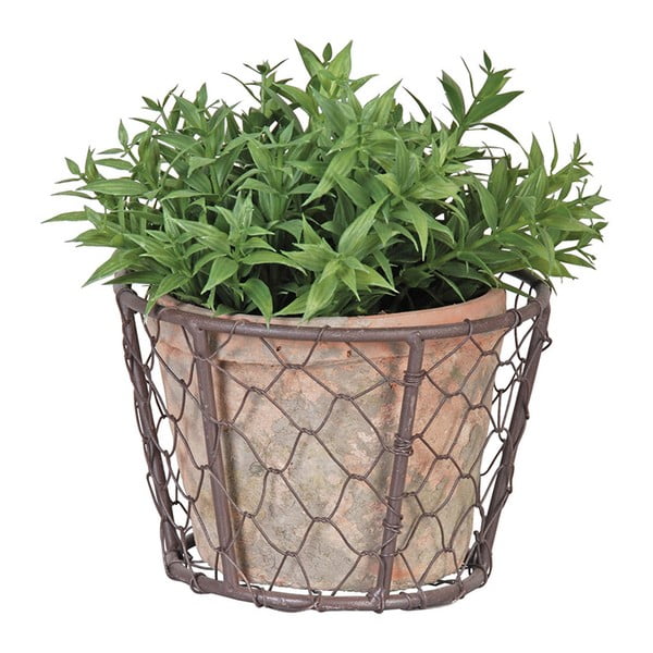 Žična košara z lončkom za rastline iz terakote Esschert Design