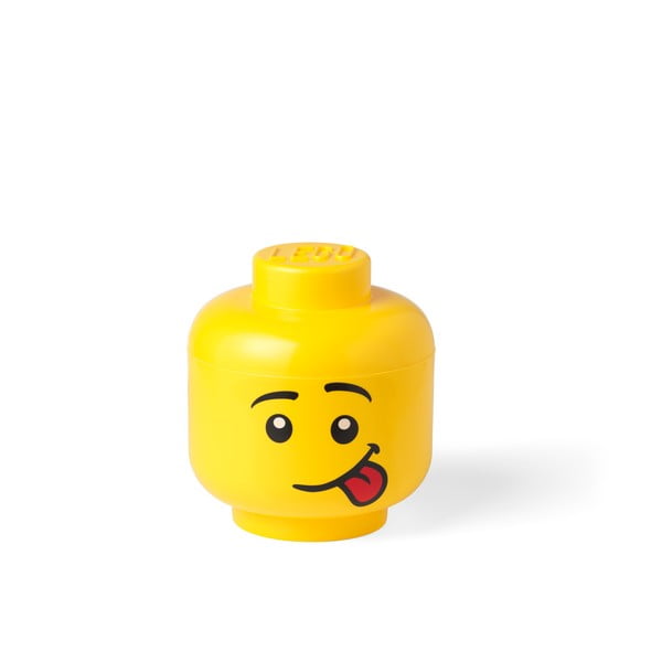Rumena škatla za shranjevanje v obliki glave LEGO® Silly, ⌀ 16,3 cm