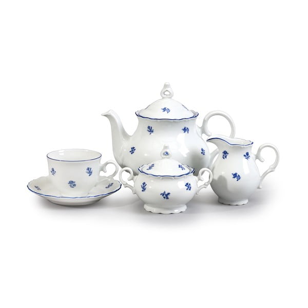 Porcelanast čajni set z modrim cvetjem Thun Ophelia