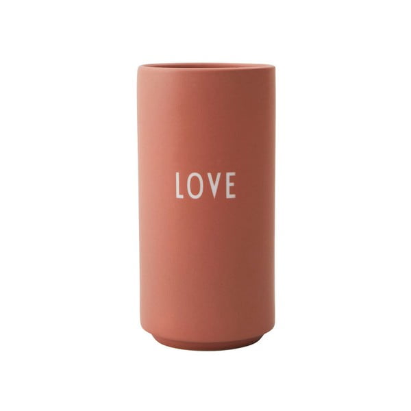 Roza porcelanasta vaza Design Letters Love, višina 11 cm