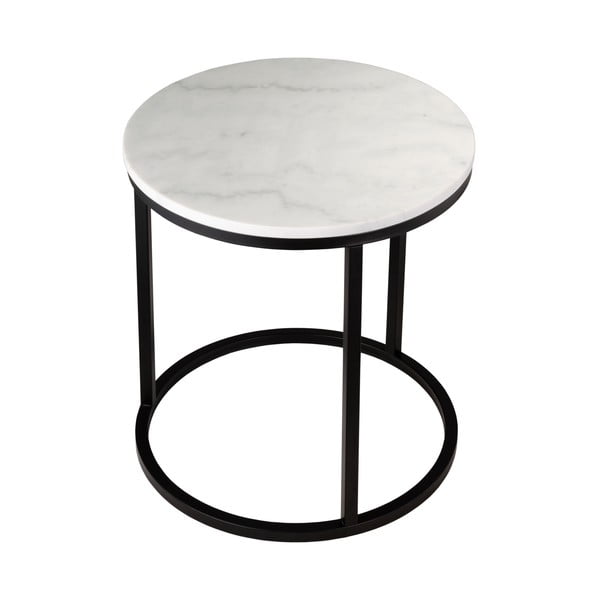 Marmorna stranska mizica s črno konstrukcijo RGE Accent, ⌀ 50 cm