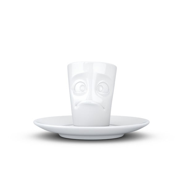 Bela porcelanasta skodelica za espresso s podstavkom 58products, prostornina 80 ml