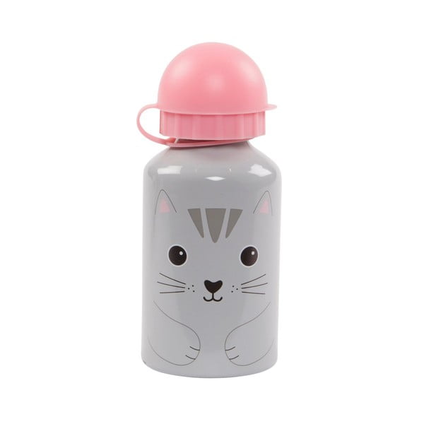 Siva in rožnata steklenička za vodo Sass & Belle Nori Cat