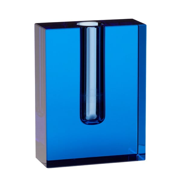Modra steklena vaza Hübsch Sena, višina 12 cm