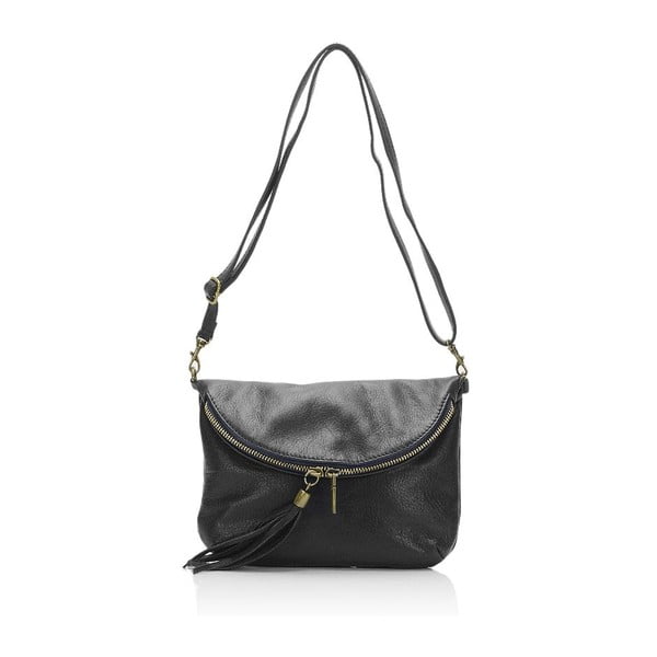 Črna usnjena torbica Lisa Minardi Renae