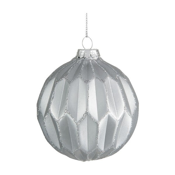 Komplet 6 srebrnih steklenih božičnih okraskov J-Line Glitter
